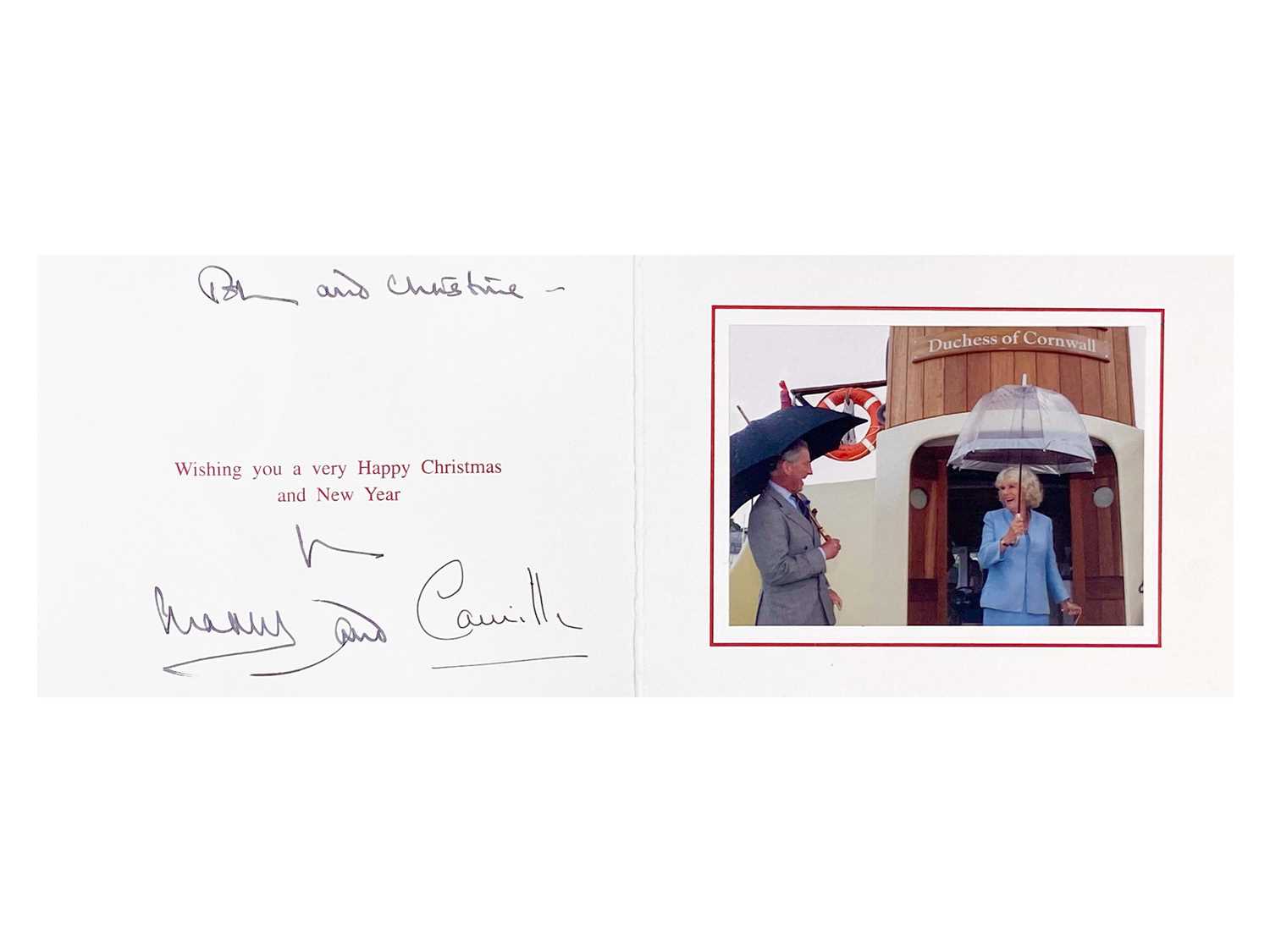 Lot 92 - T.R.H. Charles  III, and Queen Camilla, as The Prince of Wales & Duchess of Cornwall