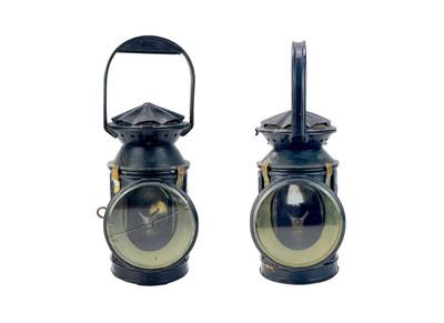 Lot 167 - A pair of railway hand signal lamps.