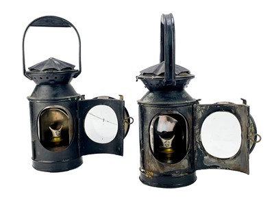 Lot 167 - A pair of railway hand signal lamps.