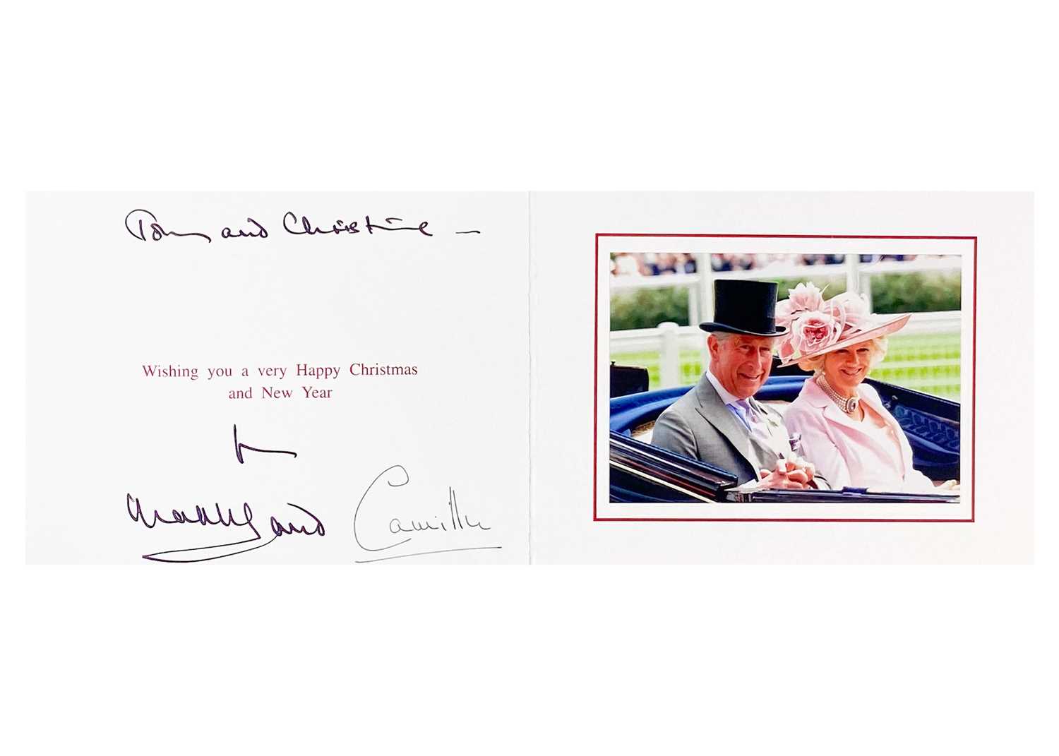 Lot 91 - T.R.H. King Charles  III, and Queen Camilla, as The Prince of Wales & Duchess of Cornwall