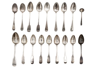 Lot 57 - A collection of silver spoons.