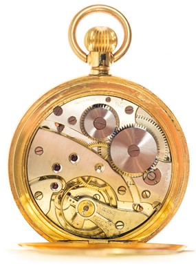 Lot 8 - A gold-plated full hunter crown wind pocket watch by Rotary.
