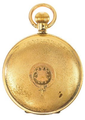 Lot 8 - A gold-plated full hunter crown wind pocket watch by Rotary.