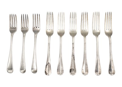 Lot 63 - A set of six Victorian dessert forks by Goldsmiths & Silversmiths Co.