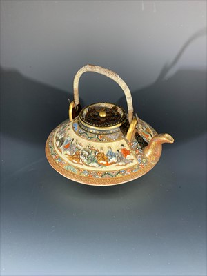 Lot 967 - A Japanese Satsuma teapot, Meiji Period,...