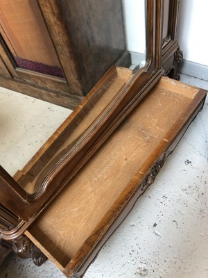 Lot 3520 - A French walnut armoire, 20th century, with a...