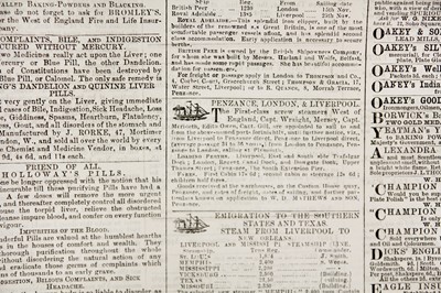 Lot 21 - 'The Cornish Telegraph. Mining, Agricultural, and Commercial Gazette,'