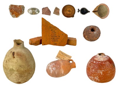 Lot 141 - A collection of various pottery from Antiquity and later.