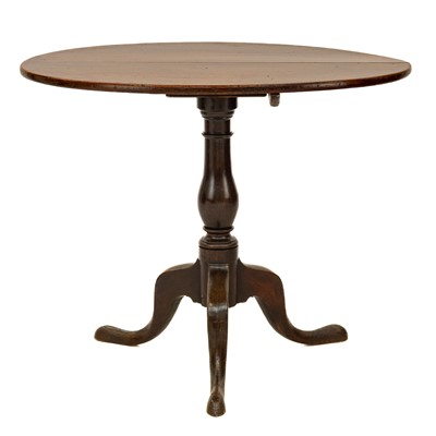 Lot 1651 - A George III mahogany and oak tripod table.