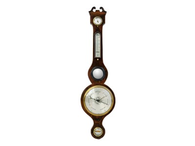 Lot 317 - A late George III mahogany wheel barometer.