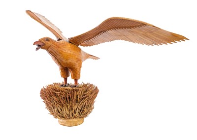Lot 1007 - A Chinese bamboo model of an eagle and nest, circa 1940's.