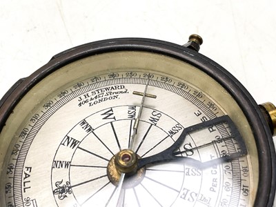 Lot 320 - A brass dip needle compass.