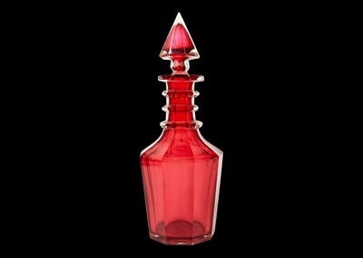 Lot 346 - A 19th century ruby glass decanter.