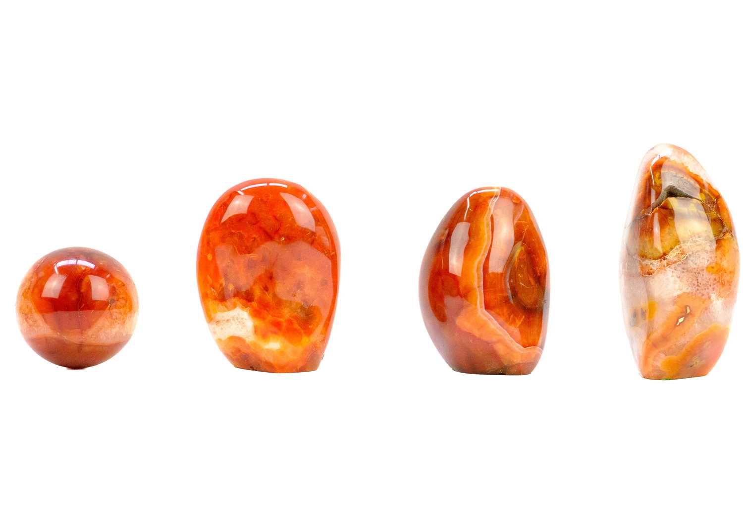 Lot 91 - Four polished mineral specimens.