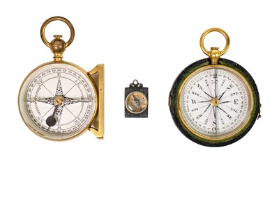 Lot 314 - A 19th century gilt brass compass by Troughton & Simms London.