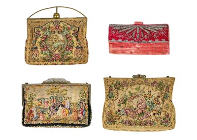 Lot 504 - A ladies wallet, fashioned from a remnant of what is believed to be Queen Anne period fabric.