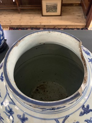 Lot 126 - A Chinese blue and white porcelain ovoid jar, Ming Dynasty.