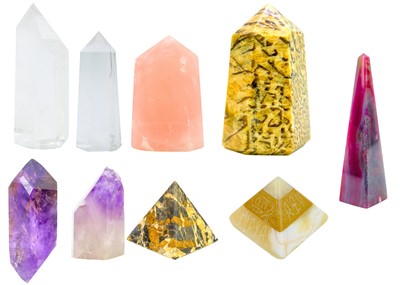 Lot 62 - A collection of cut and polished minerals.