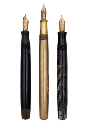 Lot 299 - A 9ct cased Waterman's pen and two Parker pens.