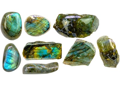 Lot 164 - Seven Labradorite mineral specimens.