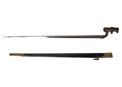 Lot 1305 - An 1876 Martini Henry socket bayonet.