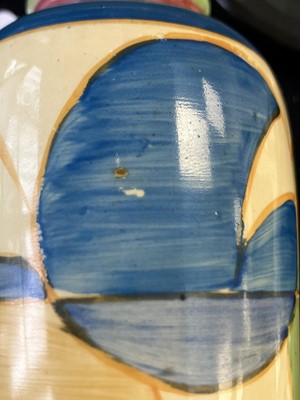 Lot 379 - A Clarice Cliff Pastel Melon pattern 186 shape vase.
