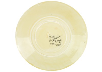 Lot 420 - A Clarice Cliff Gay Day pattern tea cup and saucer.