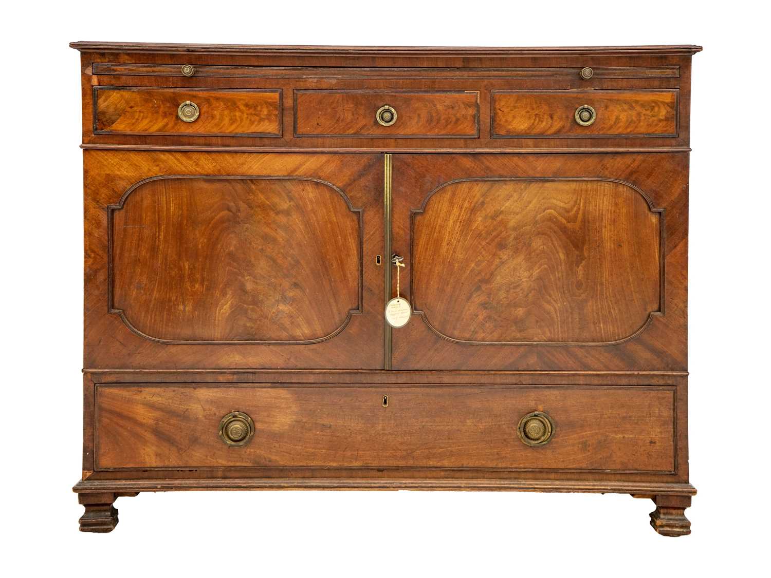 Lot 662 - A George III mahogany side cabinet/low press.