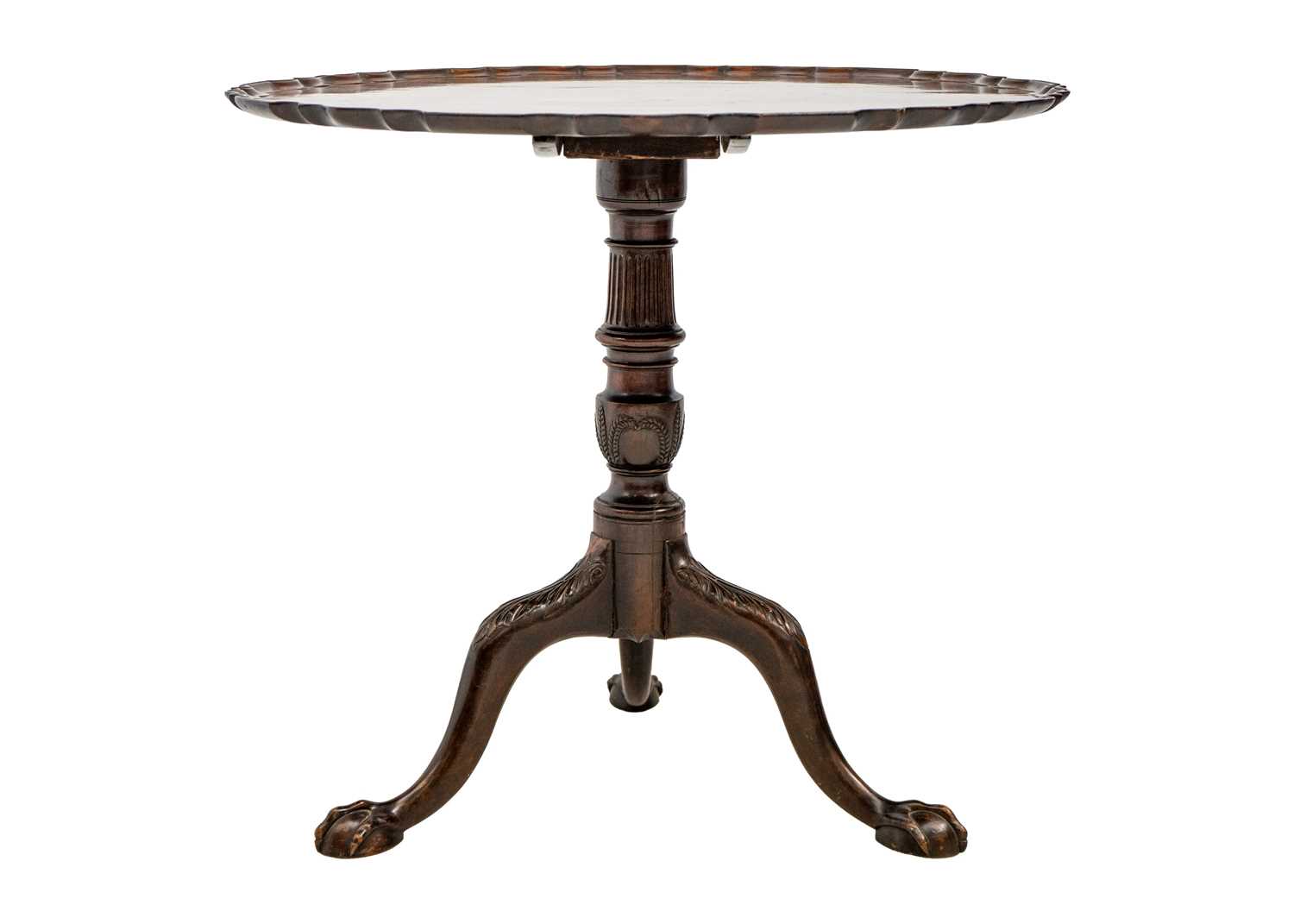 Lot 1721 - George III style mahogany pie crust tilt