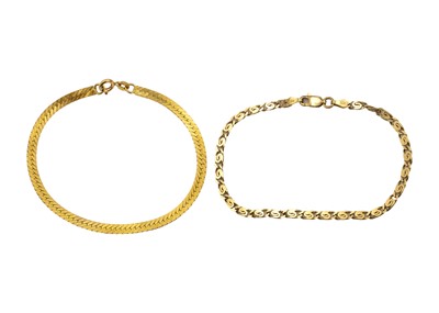 Lot 99 - Two 9ct bracelets.