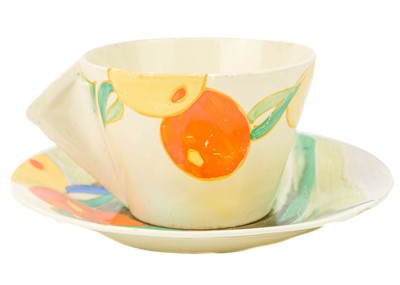 Lot 414 - A Clarice Cliff Citrus pattern conical cup.