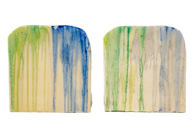 Lot 397 - A pair of Clarice Cliff cottage bookends shape 411.