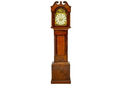 Lot 573 - A 19th century mahogany eight-day longcase clock.