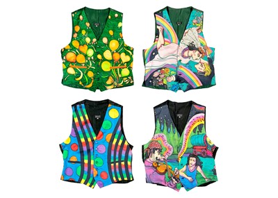 Lot 324 - A selection of four hand painted silk waistcoats by Dunford Wood.