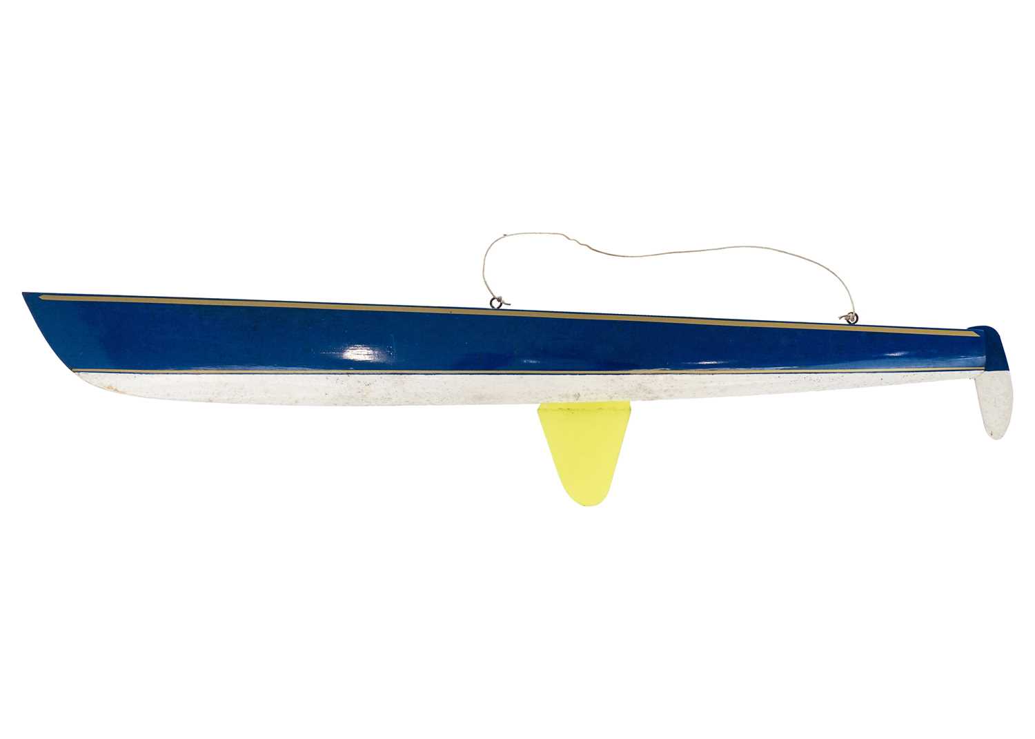 Lot 86 - A 4ft painted wood model boat.