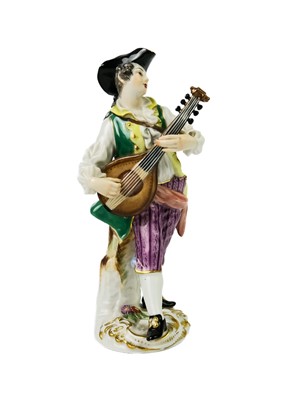 Lot 429 - A Meissen porcelain figure of a lute player.