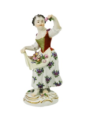 Lot 429 - A Meissen porcelain figure of a lute player.