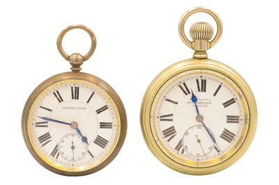 Lot 159 - A silver cased key wind pocket watch and a nickel cased railway pocket watch.