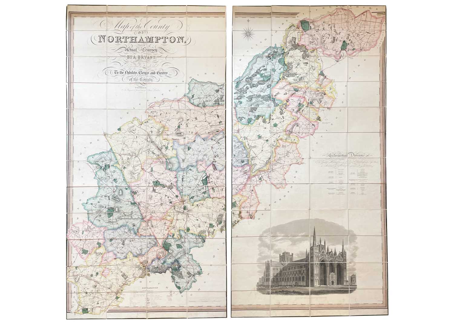 Lot 212 - Bryant's large scale map of Northampton