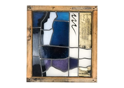 Lot 25 - A contemporary abstract stained glass panel.