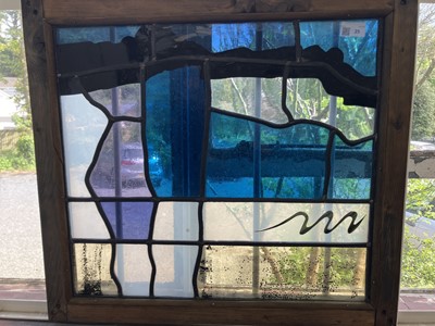 Lot 25 - A contemporary abstract stained glass panel.