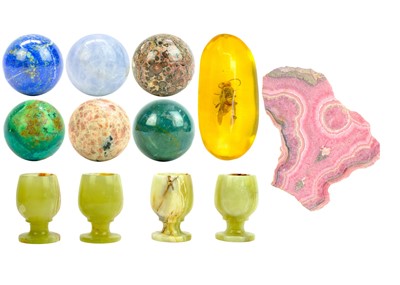 Lot 69 - A collection of polished minerals.