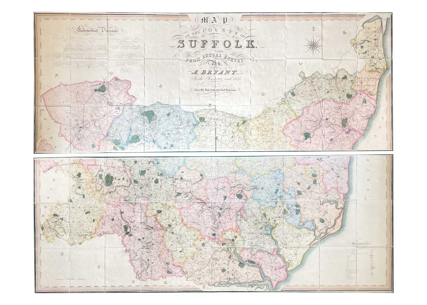 Lot 215 - Bryant's large scale map of Suffolk