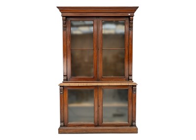 Lot 586 - A Victorian mahogany bookcase cabinet.