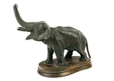 Lot 152 - A spelter figure of an Indian elephant.