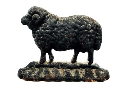 Lot 2 - A cast iron doorstop in the form of a ram.