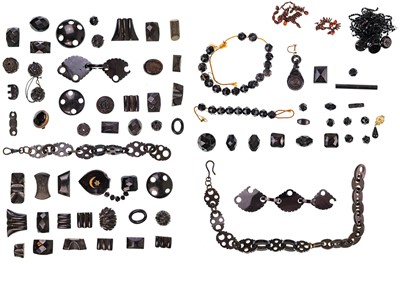 Lot 276 - A collection of Whitby Jet jewellery.