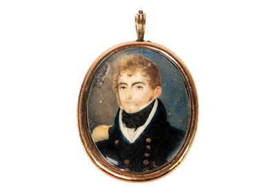 Lot 41 - A miniature portrait of a naval officer.