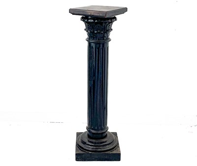 Lot 891 - A Victorian black painted torchere.