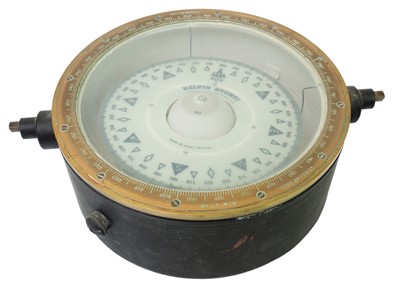 Lot 514 - A Kelvin Hughes gimble compass with azimuth circle.